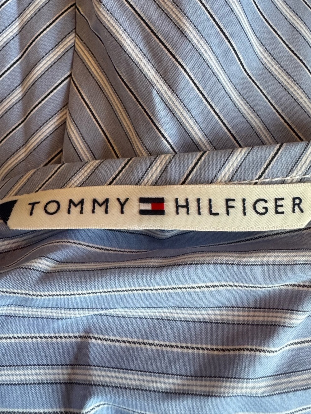 Tommy Hilfiger Light Blue & White Striped v neck cotton halter dress 12 EUC - Picture 8 of 10
